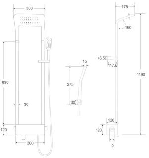 Душевая панель Cerutti SPA Maiella B чёрный СТ8985